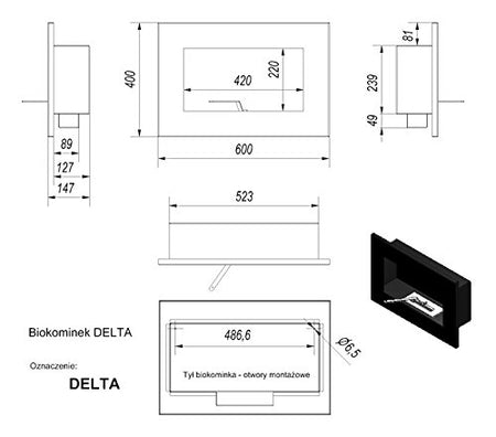 Biokamin Ethanolkamin Dekorativ-Wandkamin Delta Schwarz Zebra