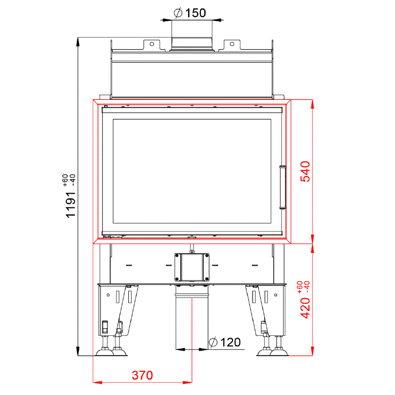 BeF Home | Kamineinsatz Royal 7 | 7 kW | Feuerraumtür schwenkbar 