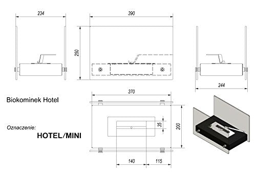 Biokamin Ethanolkamin Dekorativ-Tischkamin Hotel mini weis