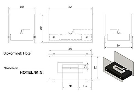 Biokamin Ethanolkamin Dekorativ-Tischkamin Hotel mini weis