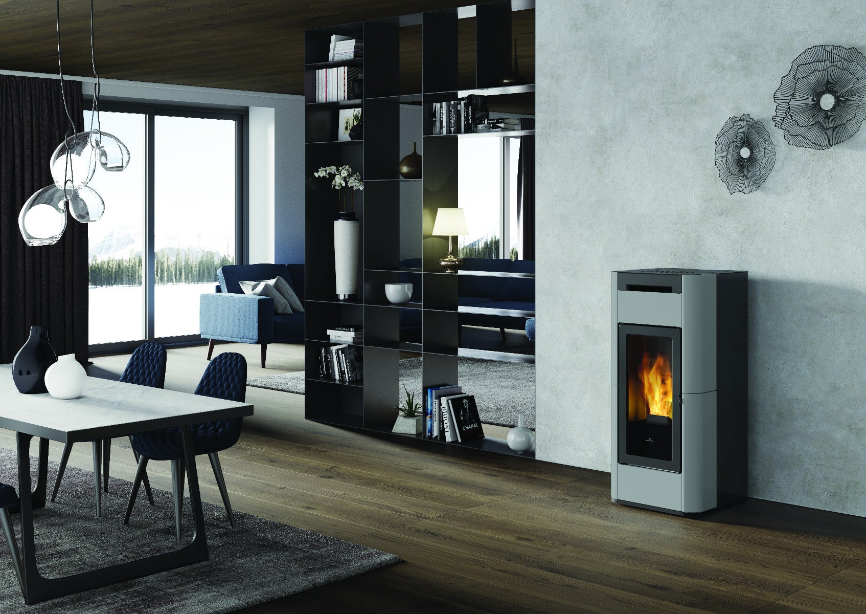 Edilkamin Tera H25 EVO Keramik hellgrau