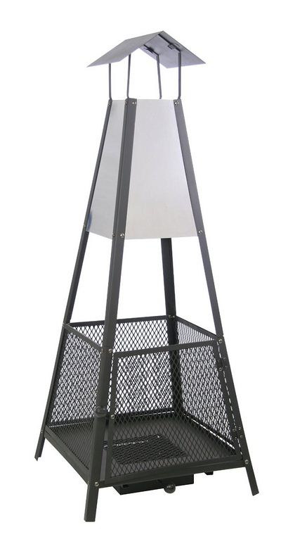 Terrassekamin Helena Kamino-Trend schwarz m. Edelstahl