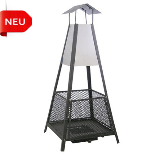 Terrassekamin Helena Kamino-Trend schwarz m. Edelstahl