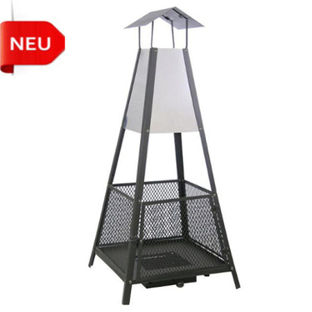 Terrassekamin Helena Kamino-Trend schwarz m. Edelstahl