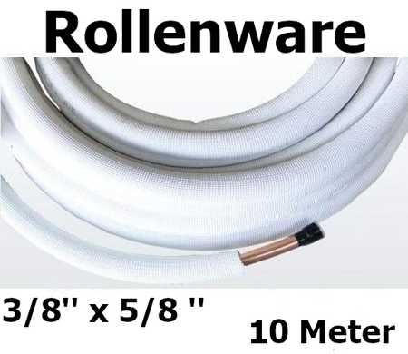 Kältemittelleitung isoliert Klimarohr Doppelrohrleitung 3/8 x 5/8 Zoll | mit Text | geboerdelt | www.klimaworld.com