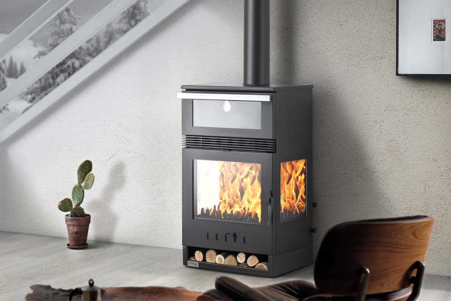 #Teba Therm Kaminofen Holzofen TKS-15 | mit Backfach | 12 kW