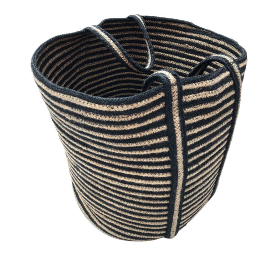TermaTech | Holzkorb aus Jute, | 3 Stück gestreift