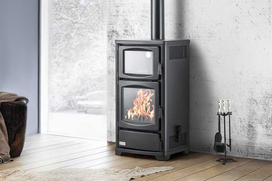 Teba Therm Kaminofen Holzofen TS-16 | mit Backfach | 8 kW