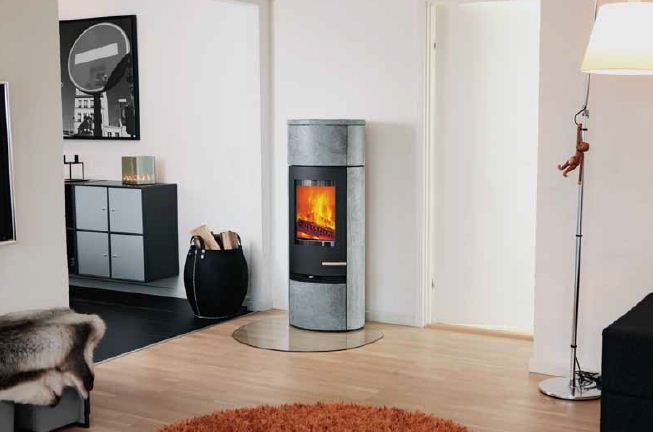 Kaminofen TT20RS mit Wärmespeicher und Sockelstein 5kW 