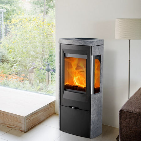 TermaTech | Kaminofen | TT30GS | 5 kW | 3 Scheiben | Speckstein | schwarz