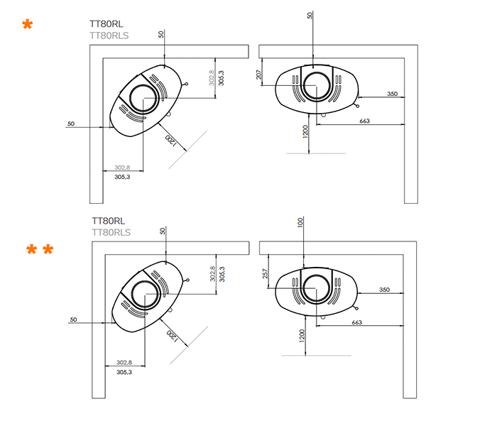 TermaTech | Kaminofen | 5,6kW ➔ Technische Zeichnung