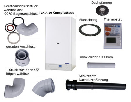 Raumluftunabhängige Gastherme Therm PRO 20 TCX mit 9 - 20 kW DACH-SET