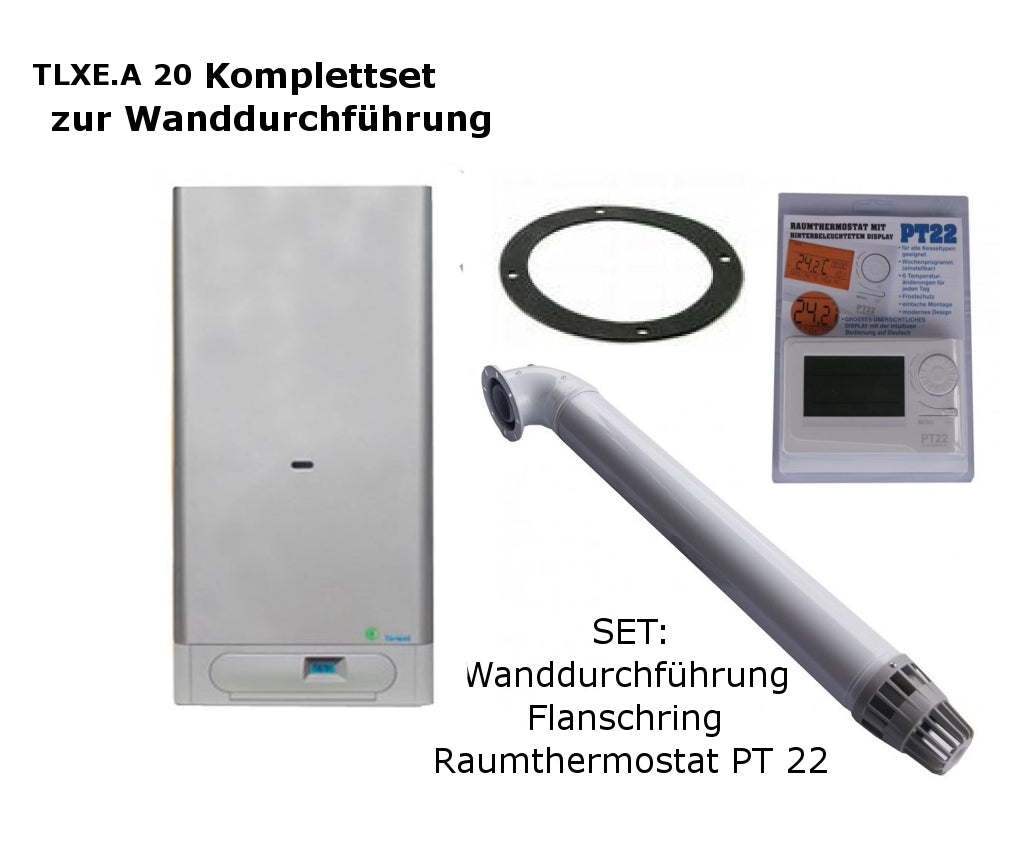 Raumluftunabhängige Gastherme Thermona Therm 20 TLXE.A mit 9 - 20 kW WAND-SET