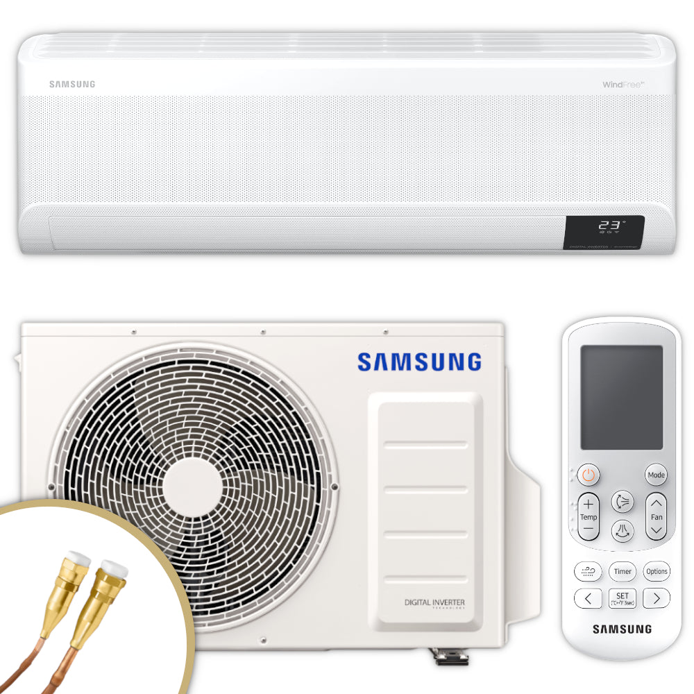 Samsung Klimaanlage WindFree Nordic Premium Set mit Innengerät, Außengerät und Fernbedienung in weiß; mit Quick-Connect Anschluss | Klimaworld.com