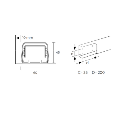 Installationskanal 2 m | Canalsplit 06 | 60x45x2000 mm | reinweiß | www.klimaworld.com