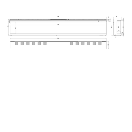 Aflamo LED Elektrokamin Wandkamin | Unique 254 Maße