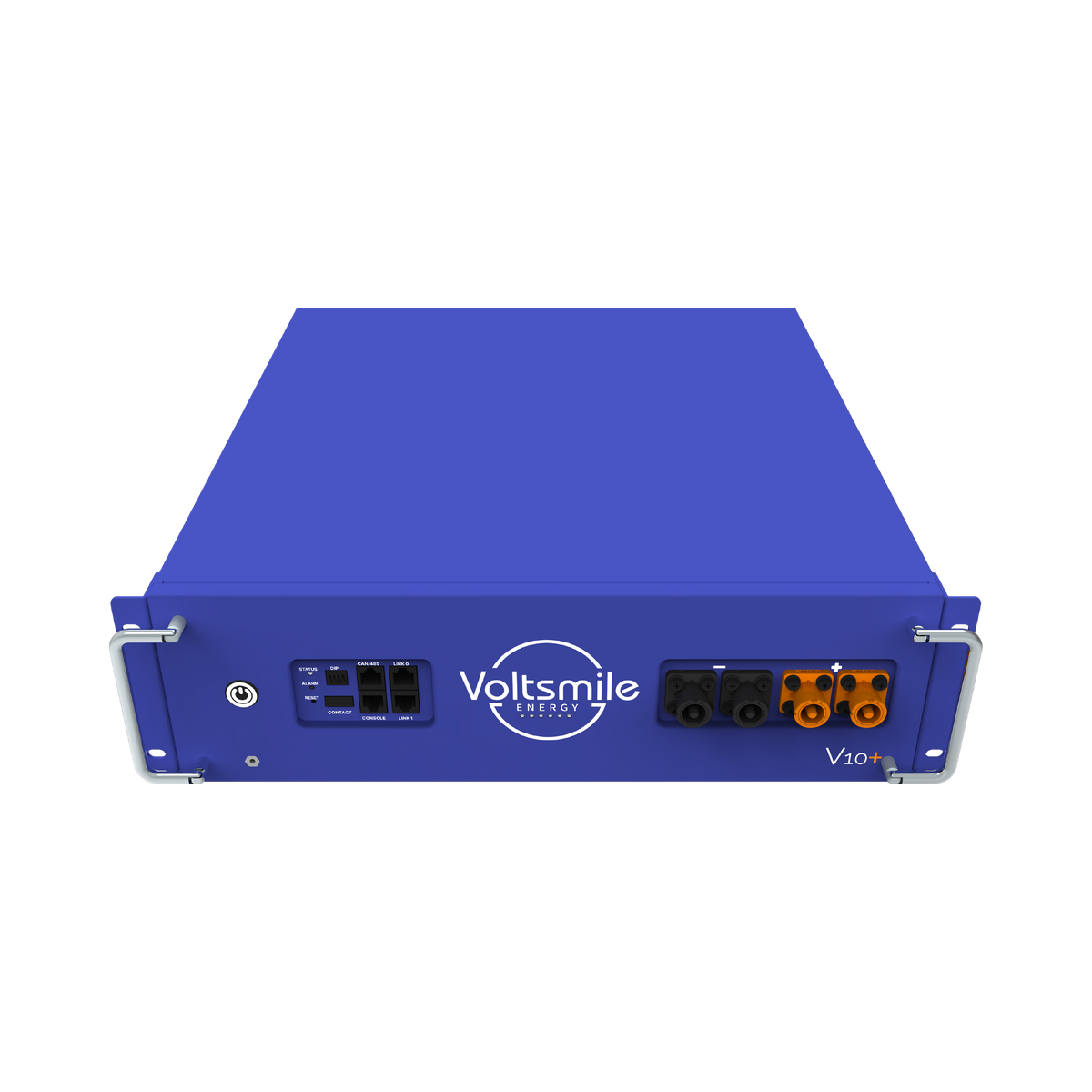 blaue Voltsmile Batterie V10+ Draufsicht mit Anschluessen | Klimaword.com