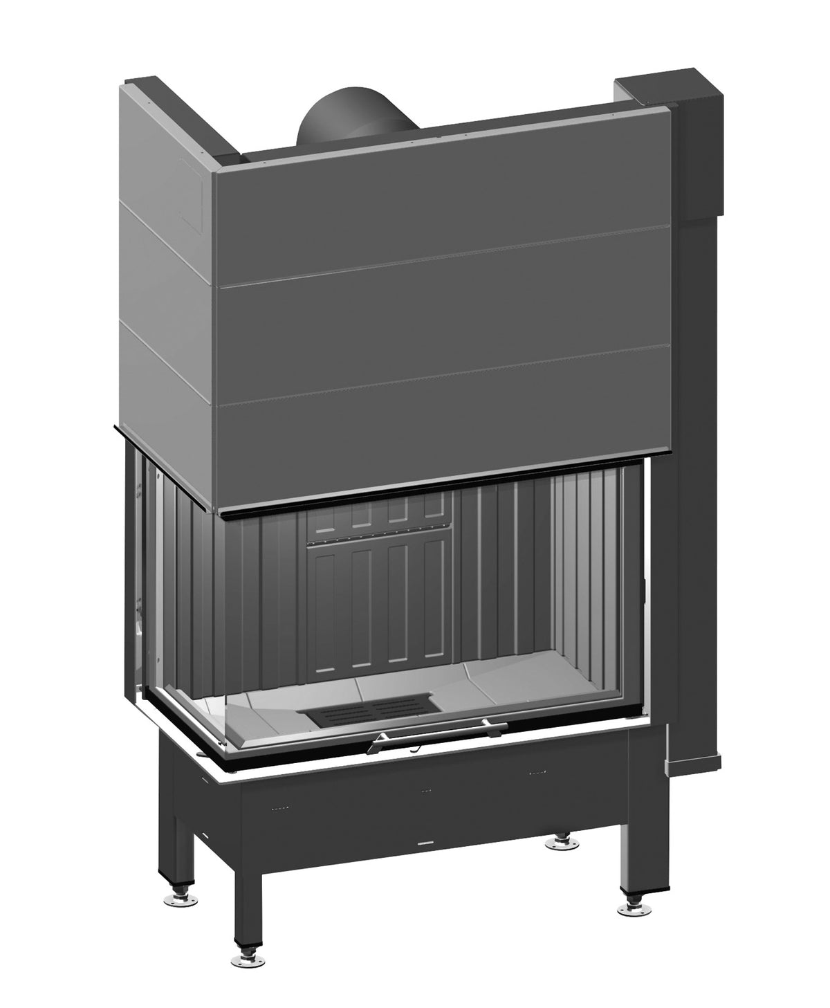 Spartherm Kamineinsatz Brennzelle Varia 2Lh-80h-4S Linear 4s, Eckscheibe