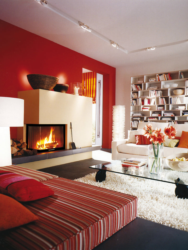 Spartherm Varia 2Lh-4S Kamineinsatz hochschiebbare Tür - Einbaubeispiel