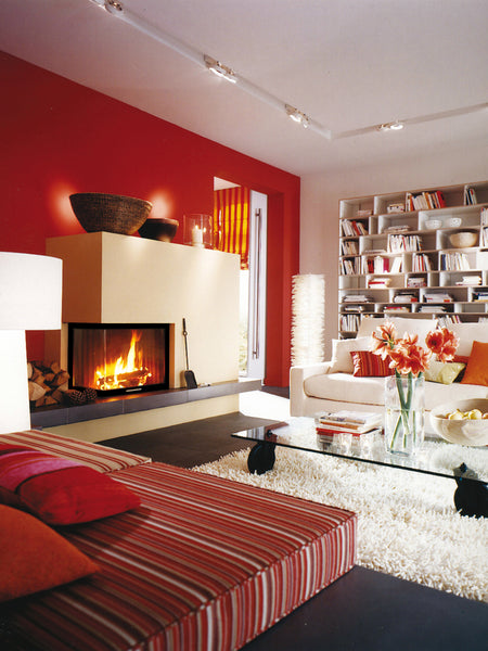 Spartherm Varia 2Lh-4S Kamineinsatz hochschiebbare Tür - Einbaubeispiel