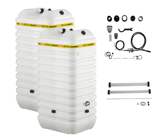 Rotex Heizöltank variosafe Set - 2x1000 L Tank inkl. Zubehör | VSF102 ➔ Klimaworld.com