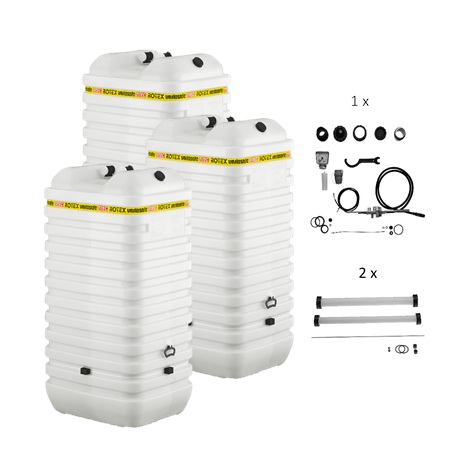 Rotex Heizöltank variosafe Set - 3x1000 L Tank inkl. Zubehör | VSF107 ➔ Klimaworld.com