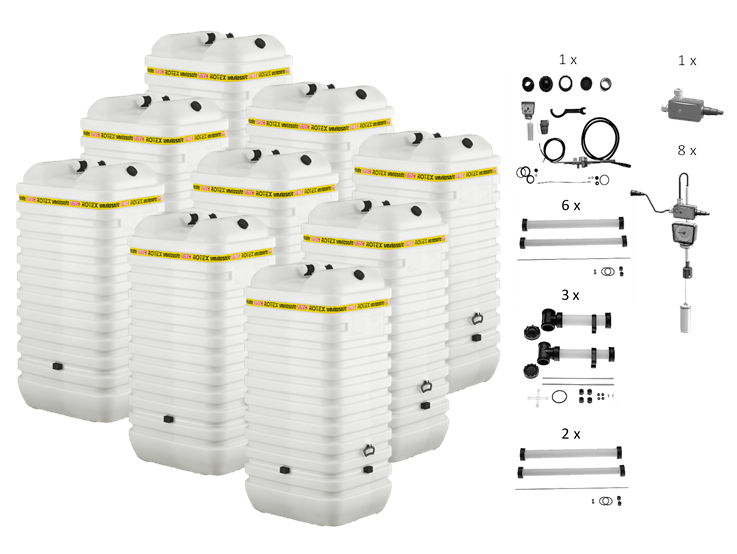 Rotex Heizöltank variosafe Set - 9x1000 L Tank inkl. Zubehör | VSF 109 ➔ Klimaworld.com