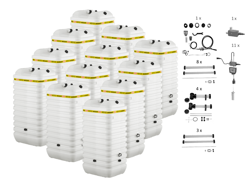Rotex Heizöltank variosafe Set - 12x1000 L Tank inkl. Zubehör | VSF 110 ➔ Klimaworld.com