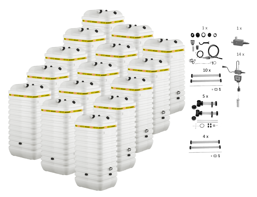Rotex Heizöltank variosafe Set - 15x1000 L Tank inkl. Zubehör | VSF 111 ➔ Klimaworld.com