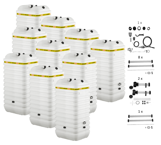 Rotex Heizöltank variosafe Set - 10x1000 L Tank inkl. Zubehör | VSF 118 ➔ Klimaworld.com