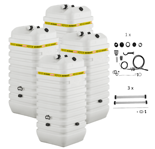 Rotex Heizöltank variosafe Set - 4x750 L Tank inkl. Zubehör | VSF 12 ➔ Klimaworld.com