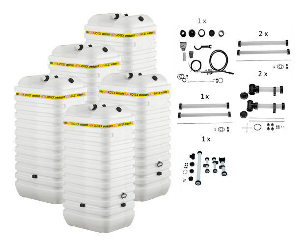 Rotex Heizöltank variosafe Set - 5x1000 L Tank inkl. Zubehör | VSF 124 ➔ Klimaworld.com