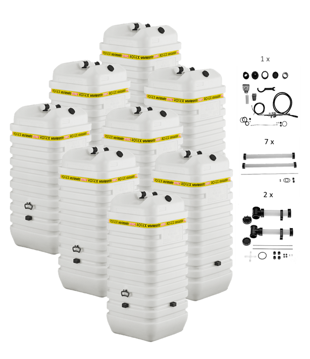 Rotex Heizöltank variosafe Set - 8x750 L Tank inkl. Zubehör | VSF 13 ➔ Klimaworld.com