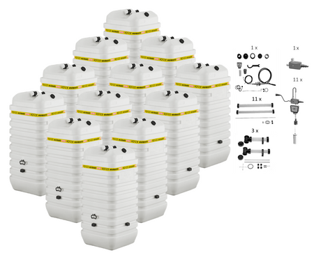 Rotex Heizöltank variosafe Set - 12x750 L Tank inkl. Zubehör | VSF 14 ➔ Klimaworld.com