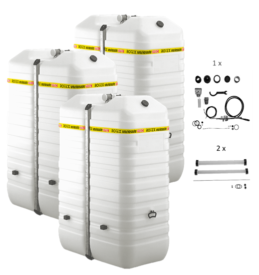 Rotex Heizöltank variosafe Set - 3x1500 L Tank inkl. Zubehör | VSF153 ➔ Klimaworld.com