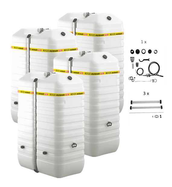 Rotex Heizöltank variosafe Set - 4x1500 L Tank inkl. Zubehör | VSF154 ➔ Klimaworld.com