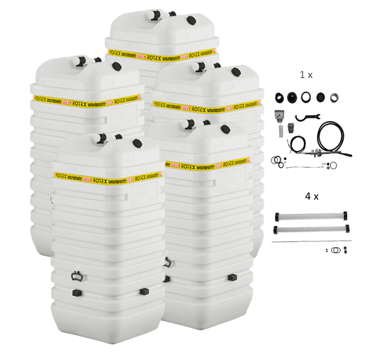 Rotex Heizöltank variosafe Set - 5x750 L Tank inkl. Zubehör | VSF 17 ➔ Klimaworld.com