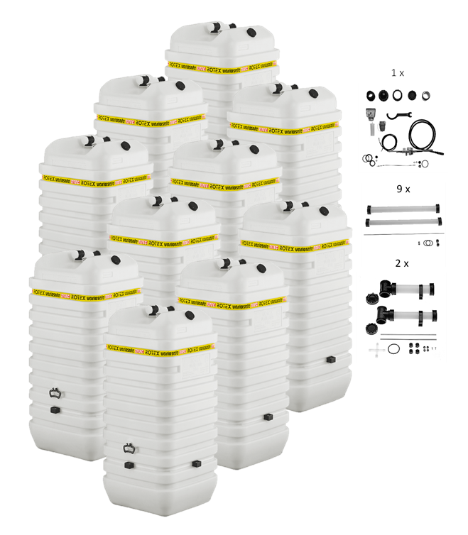 Rotex Heizöltank variosafe Set - 10x750 L Tank inkl. Zubehör | VSF 18 ➔ Klimaworld.com