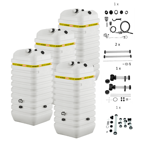 Rotex Heizöltank variosafe Set - 4x750 L Tank inkl. Zubehör | VSF 23 ➔ Klimaworld.com