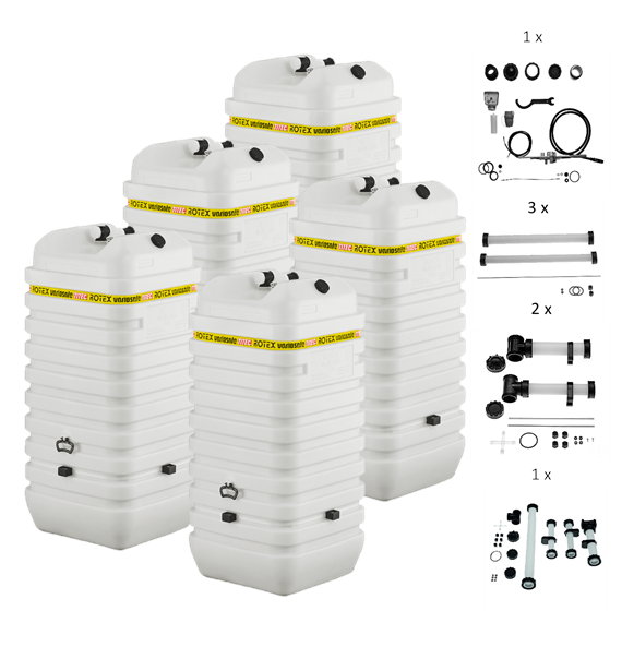 Rotex Heizöltank variosafe Set - 5x750 L Tank inkl. Zubehör | VSF 24 ➔ Klimaworld.com