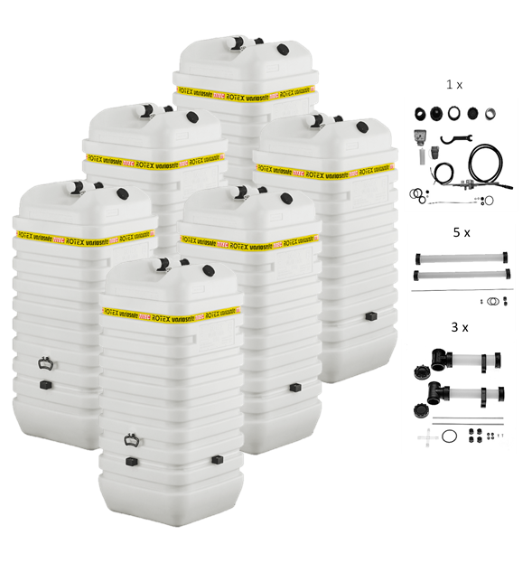 Rotex Heizöltank variosafe Set - 6x750 L Tank inkl. Zubehör | VSF 4 ➔ Klimaworld.com