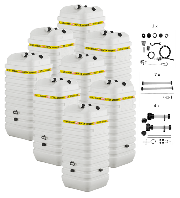 Rotex Heizöltank variosafe Set - 8x750 L Tank inkl. Zubehör | VSF 5 ➔ Klimaworld.com