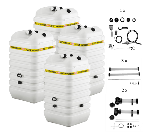 Rotex Heizöltank variosafe Set - 4x600 L Tank inkl. Zubehör | VSF 603 ➔ Klimaworld.com