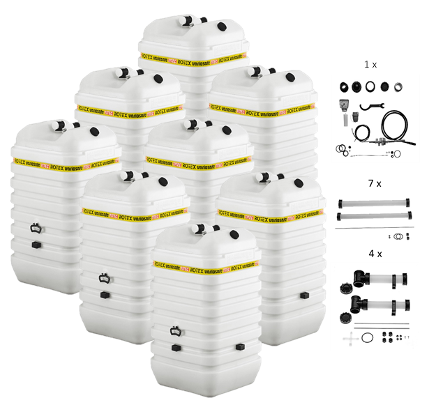 Rotex Heizöltank variosafe Set - 8x600 L Tank inkl. Zubehör | VSF 605 ➔ Klimaworld.com