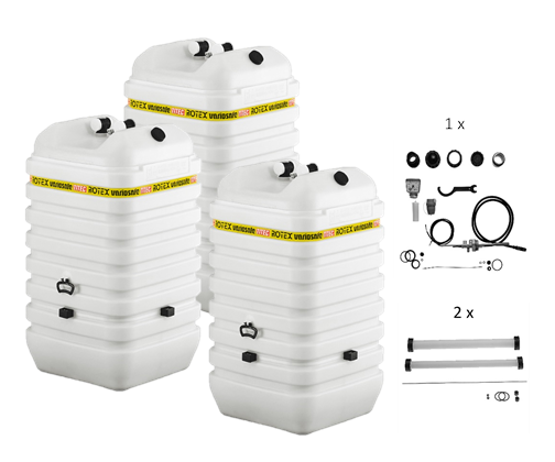 Rotex Heizöltank variosafe Set - 3x600 L Tank inkl. Zubehör | VSF 607 ➔ Klimaworld.com