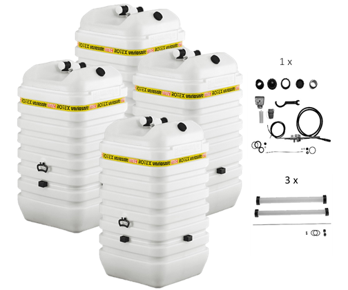 Rotex Heizöltank variosafe Set - 4x600 L Tank inkl. Zubehör | VSF 612 ➔ Klimaworld.com