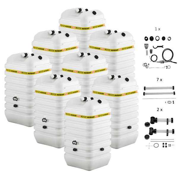 Rotex Heizöltank variosafe Set - 8x600 L Tank inkl. Zubehör | VSF 613 ➔ Klimaworld.com
