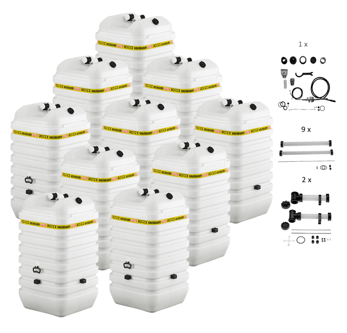 Rotex Heizöltank variosafe Set - 10x600 L Tank inkl. Zubehör | VSF 618 ➔ Klimaworld.com