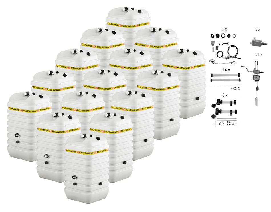 Rotex Heizöltank variosafe Set - 15x600 L Tank inkl. Zubehör | VSF 619 ➔ Klimaworld.com