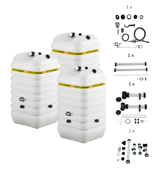 Rotex Heizöltank variosafe Set - 3x600 L Tank inkl. Zubehör | VSF 622 ➔ Klimaworld.com